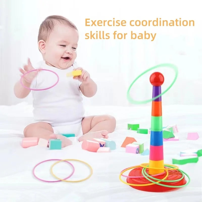 Throw Circle Game with Colorful, Skill-Building Fun for Kids, Easy to Assemble, Safe for Ages 3+