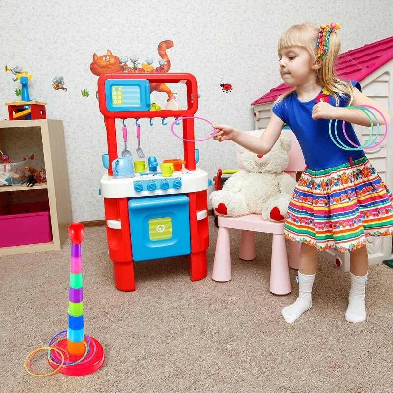 Throw Circle Game with Colorful, Skill-Building Fun for Kids, Easy to Assemble, Safe for Ages 3+