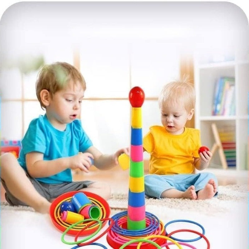 Throw Circle Game with Colorful, Skill-Building Fun for Kids, Easy to Assemble, Safe for Ages 3+