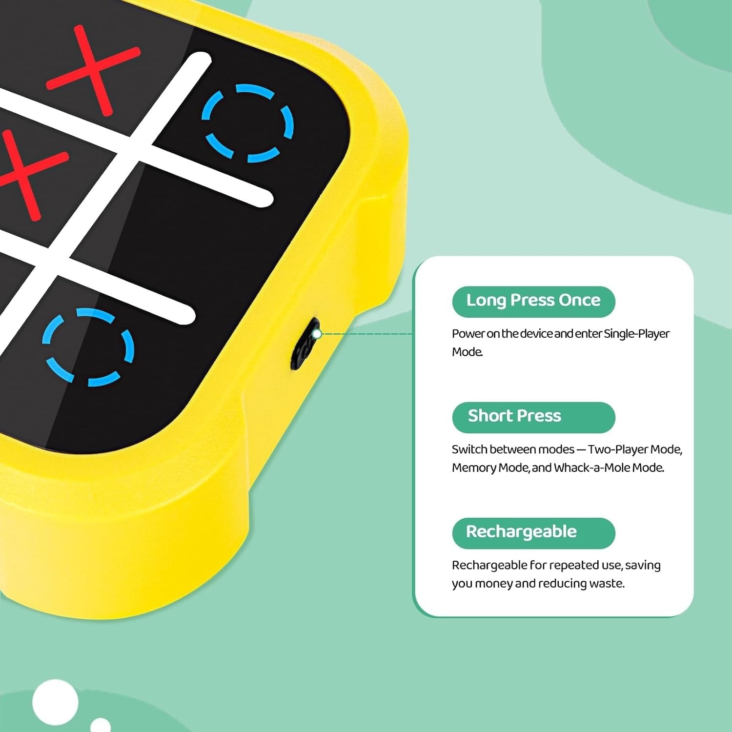 Tic-Tac-Toe Board Game with Fun & Educational, Compact Design, Multiple Play Modes, Safe for Ages 3+