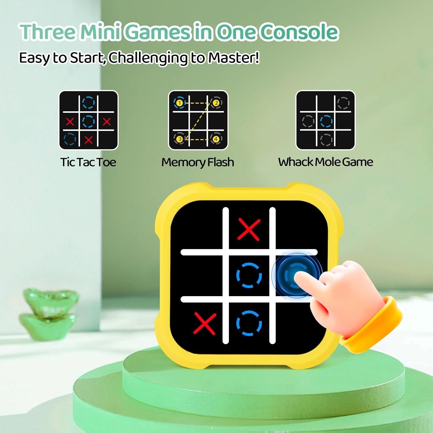 Tic-Tac-Toe Board Game with Fun & Educational, Compact Design, Multiple Play Modes, Safe for Ages 3+