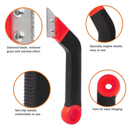 Tile Grout Removal Rake Tool with Included Blade, Hanging Hole, Safe Materials and Compact Portable Design