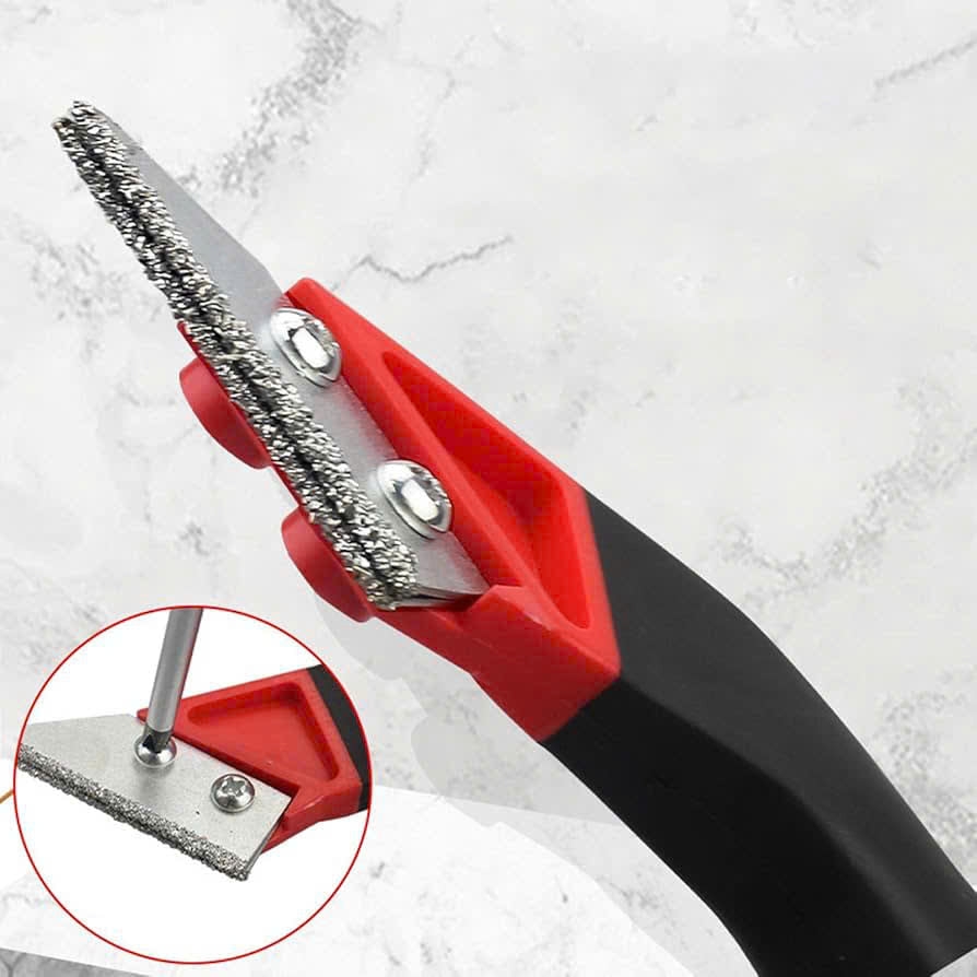 Tile Grout Removal Rake Tool with Included Blade, Hanging Hole, Safe Materials and Compact Portable Design