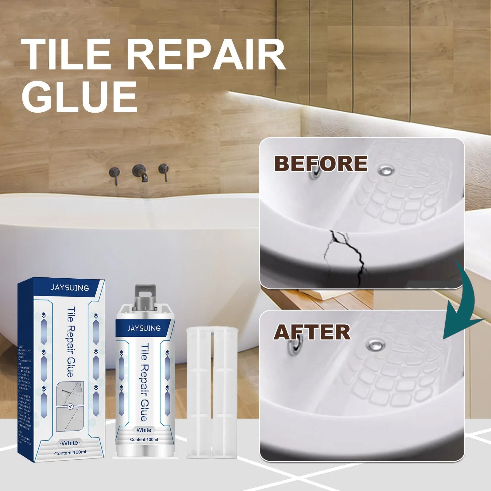 Tile Repair Glue for Everyday Use with Safe Material, Heat Resistance, Waterproofing and Easy Application