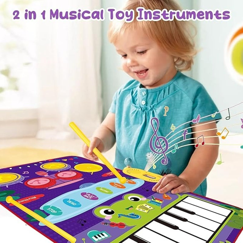 Toddler Musical Piano Mat with Various Animal & Instrument Sounds, Recording, Demo Songs – Safe for Ages 3+