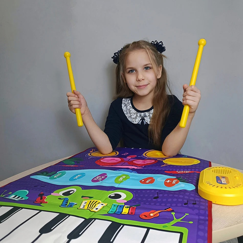 Toddler Musical Piano Mat with Various Animal & Instrument Sounds, Recording, Demo Songs – Safe for Ages 3+