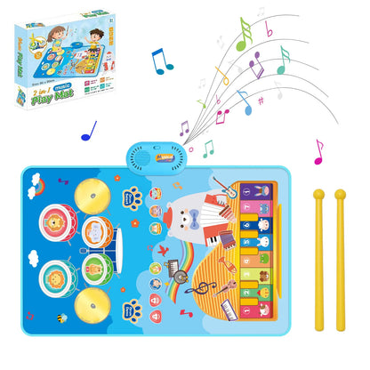 Toddler Musical Piano Mat with Various Animal & Instrument Sounds, Recording, Demo Songs – Safe for Ages 3+