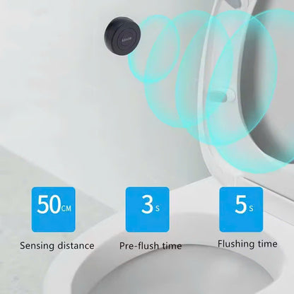 Touchless Auto-Flush Sensor Battery Powered Motion Toilet Kit with Infrared Sensor, Waterproof Safe Materials and Easy Installation