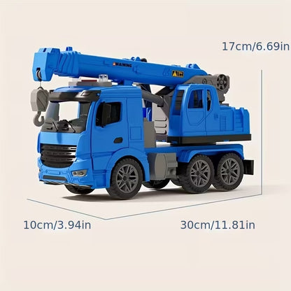 Toy Construction Crane Truck with Openable doors, 360° rotating platform, Sound & light effects