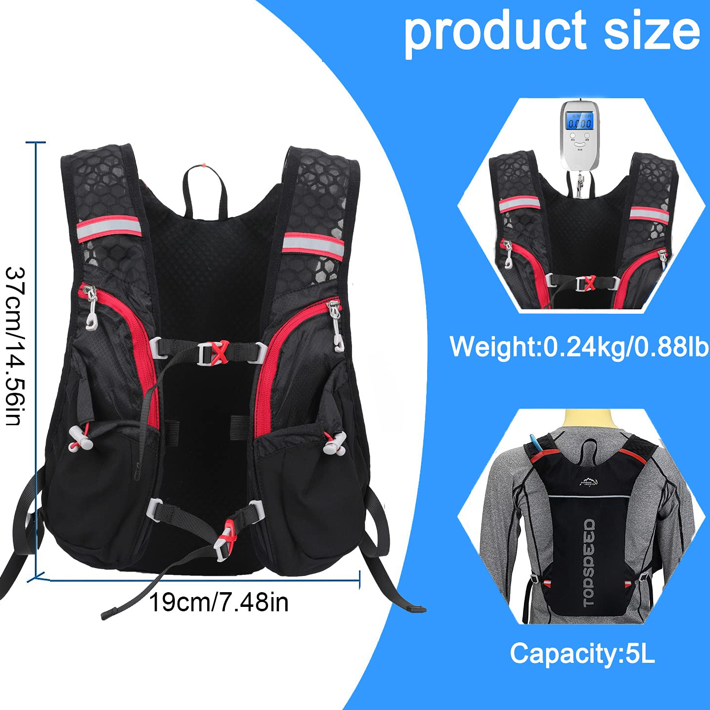 Trail Running Vest Camelbak - Ultra Lightweight Pack 5L, Running Hydration Backpack