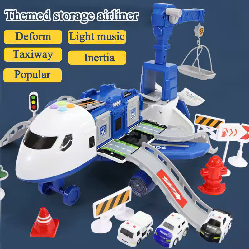 Transforming Plane for Fun & Learning with Lights, Sounds, Cars & Traffic Signs, Safe for Ages 3+
