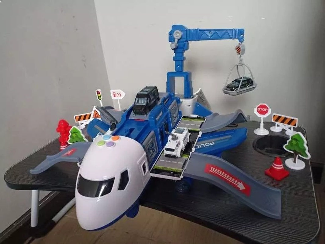Transforming Plane for Fun & Learning with Lights, Sounds, Cars & Traffic Signs, Safe for Ages 3+