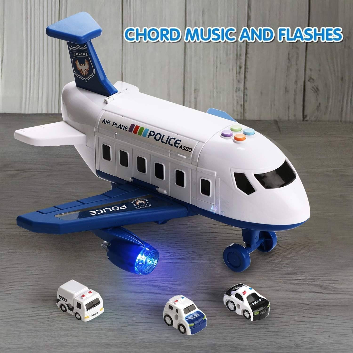Transforming Plane for Fun & Learning with Lights, Sounds, Cars & Traffic Signs, Safe for Ages 3+