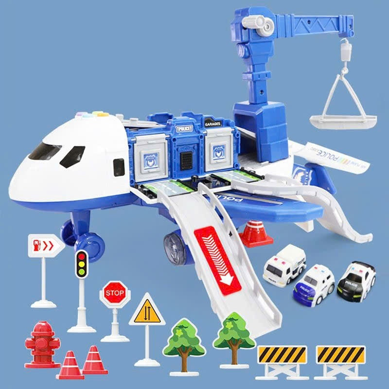 Transforming Plane for Fun & Learning with Lights, Sounds, Cars & Traffic Signs, Safe for Ages 3+