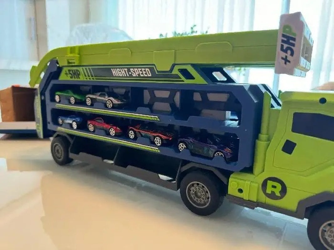 Truck Carrier Car Toy with Alloy Cars, No Batteries, Multi-Mode, Safe for Ages 4+