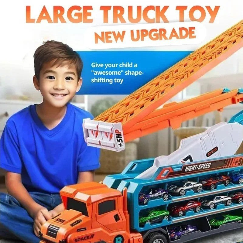 Truck Carrier Car Toy with Alloy Cars, No Batteries, Multi-Mode, Safe for Ages 4+
