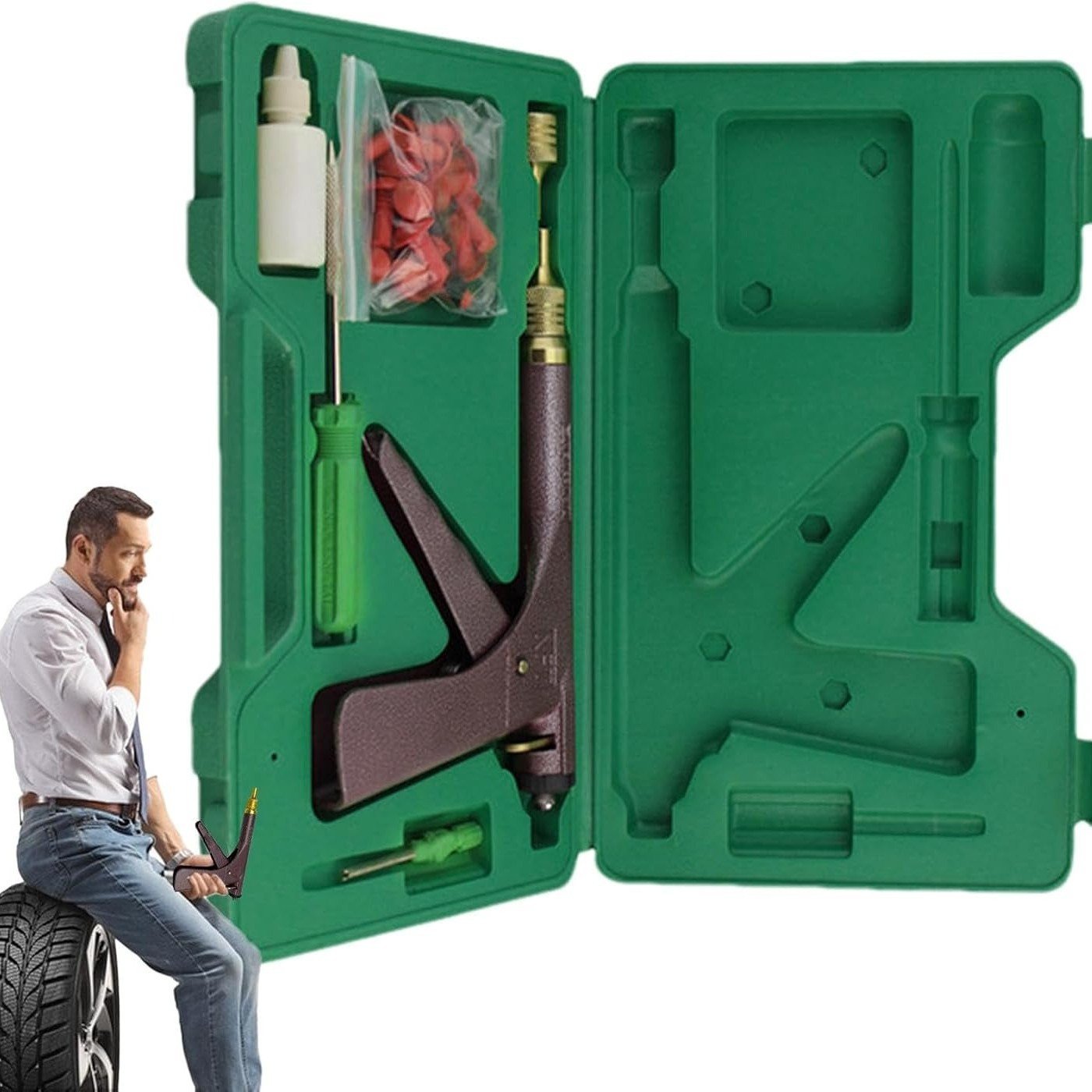 Tubeless Tire Repair Kit for Motorcycle and Electric Bikes – Durable Puncture Plug Set for Emergency Tire Repair