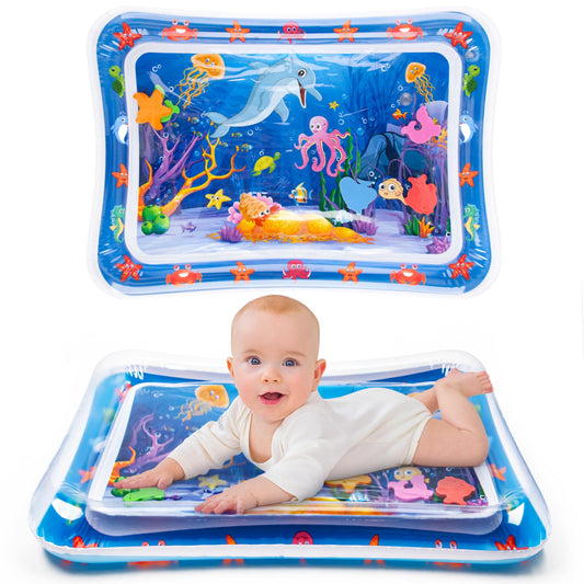 Tummy Time Water Mat, Safe for Babies & Toddlers, Foldable Easy to Clean