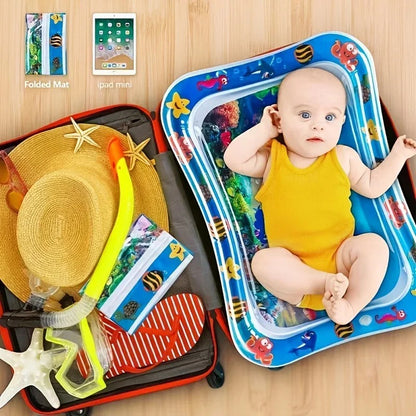 Tummy Time Water Mat, Safe for Babies & Toddlers, Foldable Easy to Clean