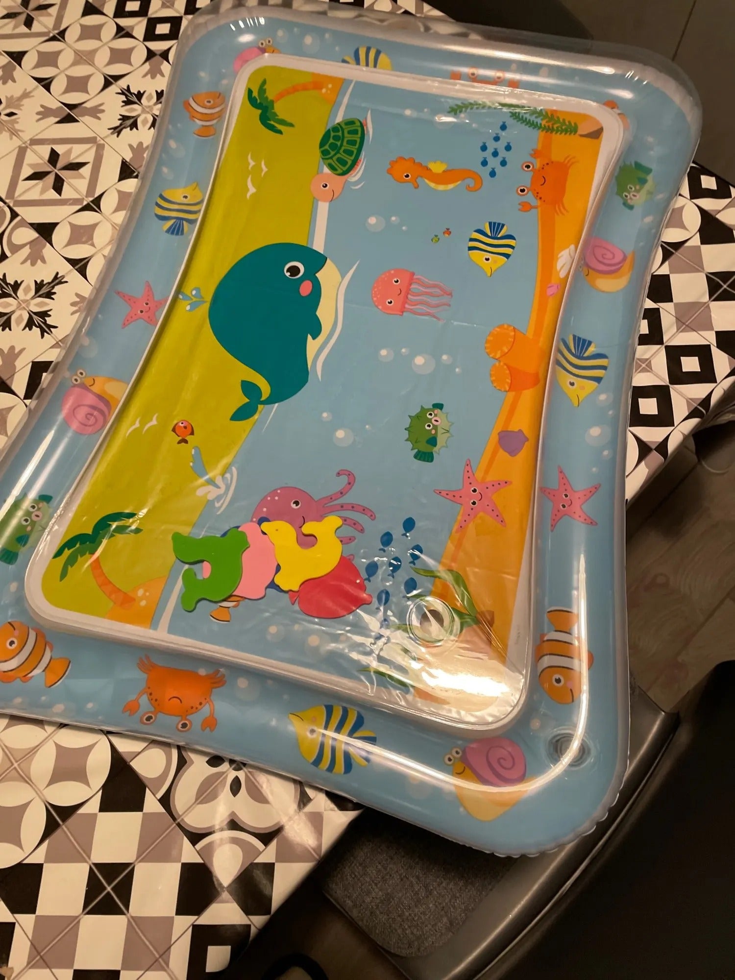 Tummy Time Water Mat, Safe for Babies & Toddlers, Foldable Easy to Clean