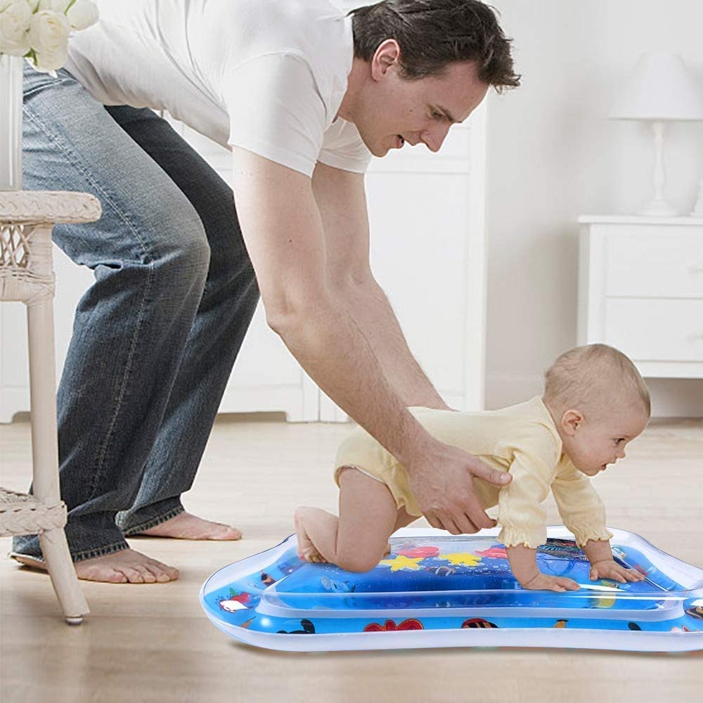 Tummy Time Water Mat, Safe for Babies & Toddlers, Foldable Easy to Clean