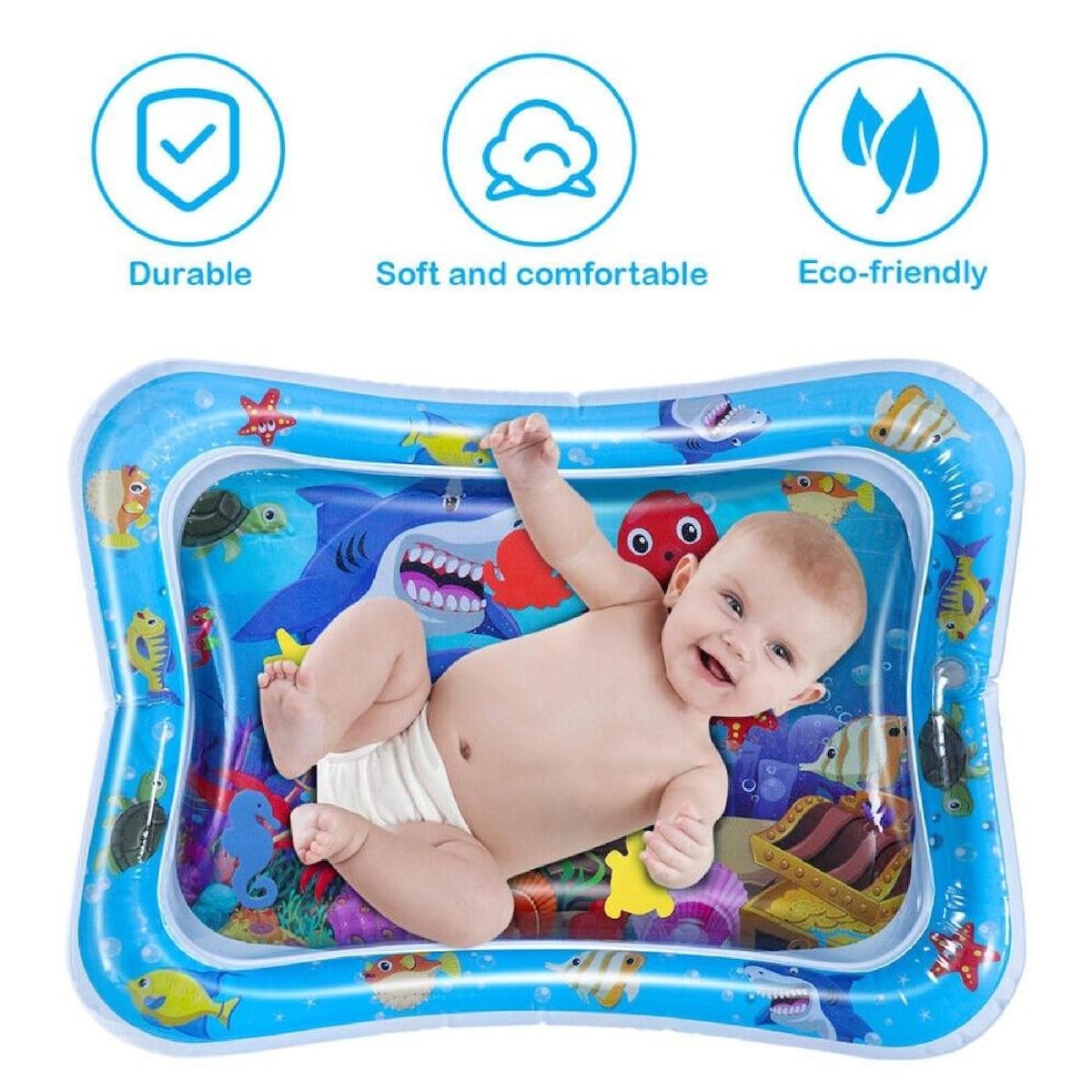 Tummy Time Water Mat, Safe for Babies & Toddlers, Foldable Easy to Clean