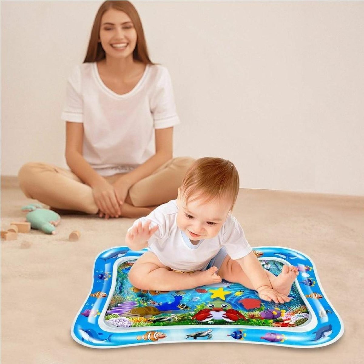 Tummy Time Water Mat, Safe for Babies & Toddlers, Foldable Easy to Clean