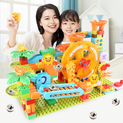 Turntable Marble Race, Creative Assembly, Vibrant Music, Stimulating Imagination, Safe for Ages 3+