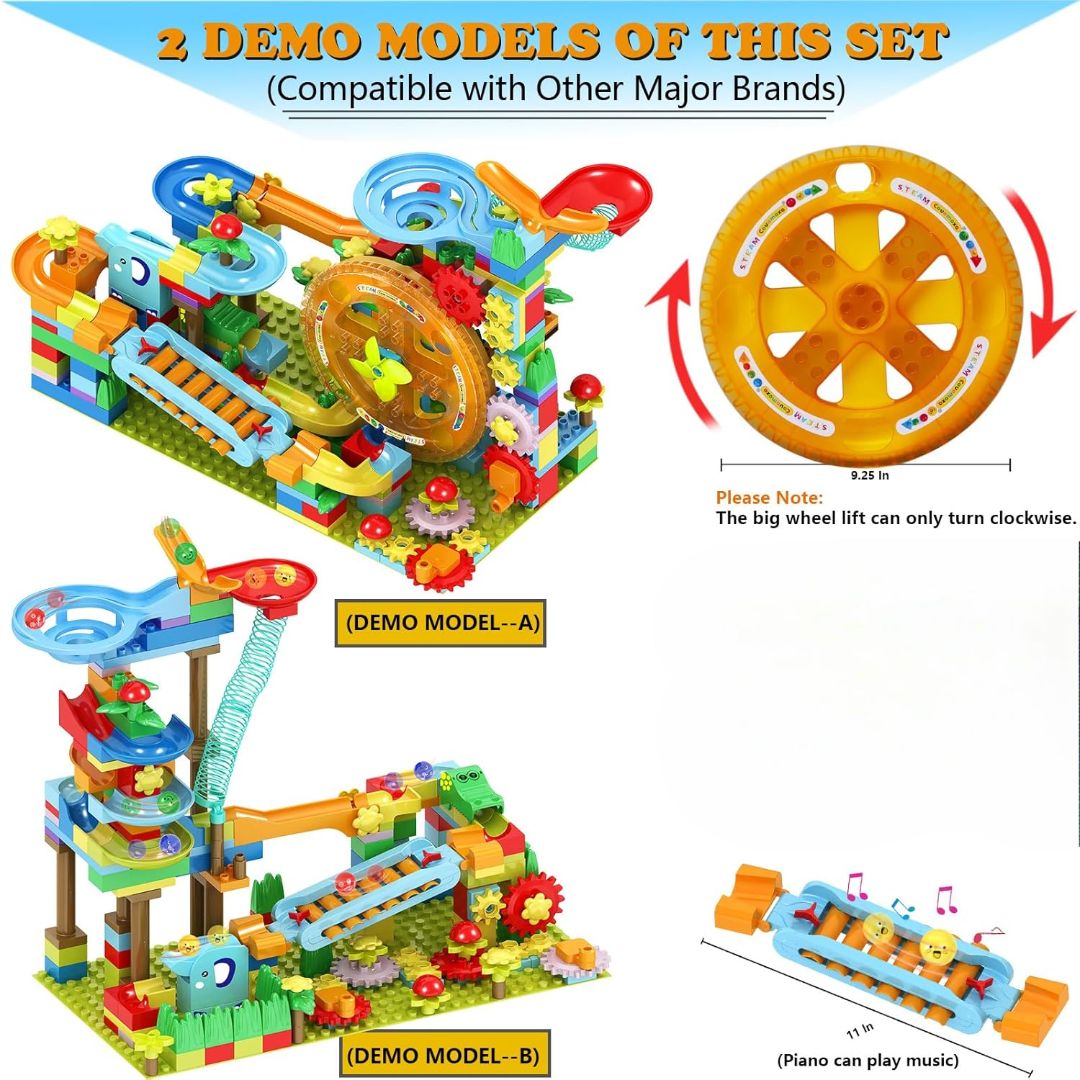 Turntable Marble Race, Creative Assembly, Vibrant Music, Stimulating Imagination, Safe for Ages 3+