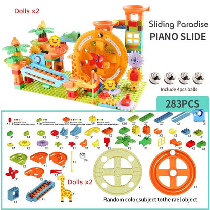Turntable Marble Race, Creative Assembly, Vibrant Music, Stimulating Imagination, Safe for Ages 3+