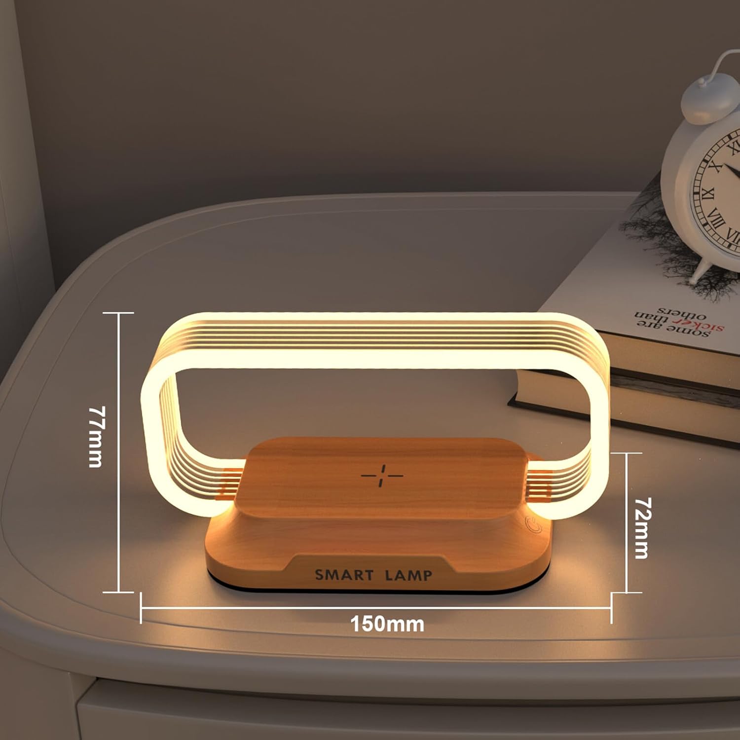 Ultimate LED Desk Lamp with Charging Station – 5-in-1 Fast Wireless Charger, Clock & Night Light with USB Port for Effortless Power & Style