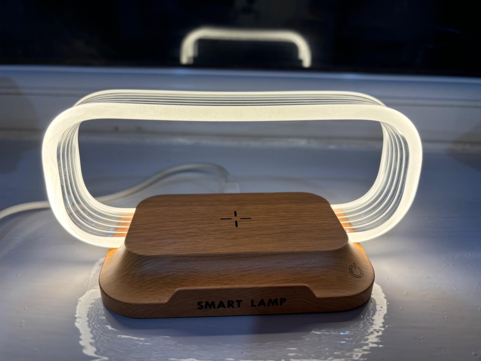 Ultimate LED Desk Lamp with Charging Station – 5-in-1 Fast Wireless Charger, Clock & Night Light with USB Port for Effortless Power & Style