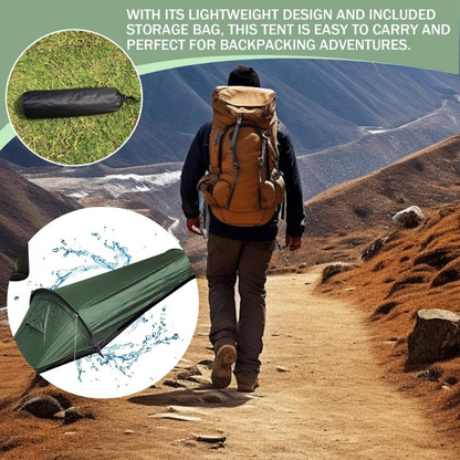Ultralight Waterproof Single-Person Camping Tent for Hiking, Cycling, Trekking, and Mountaineering