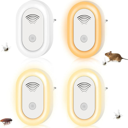 Ultrasonic Mosquito Repellent for Indoor Use with Built-in Night Light and 360-Degree Coverage