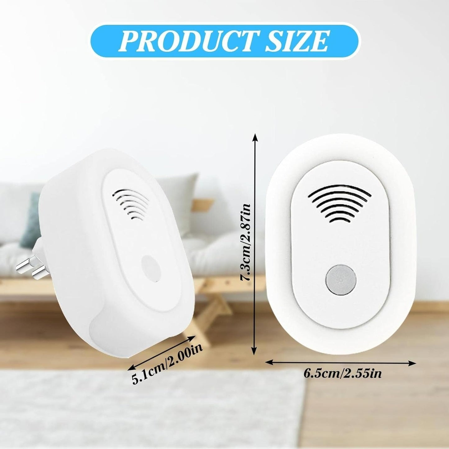 Ultrasonic Mosquito Repellent for Indoor Use with Built-in Night Light and 360-Degree Coverage