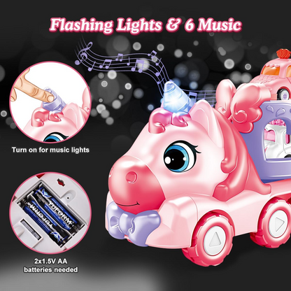 Unicorn Carrier Truck – Magical Toy Vehicle with Unicorn Figures, Safe for Ages 1+