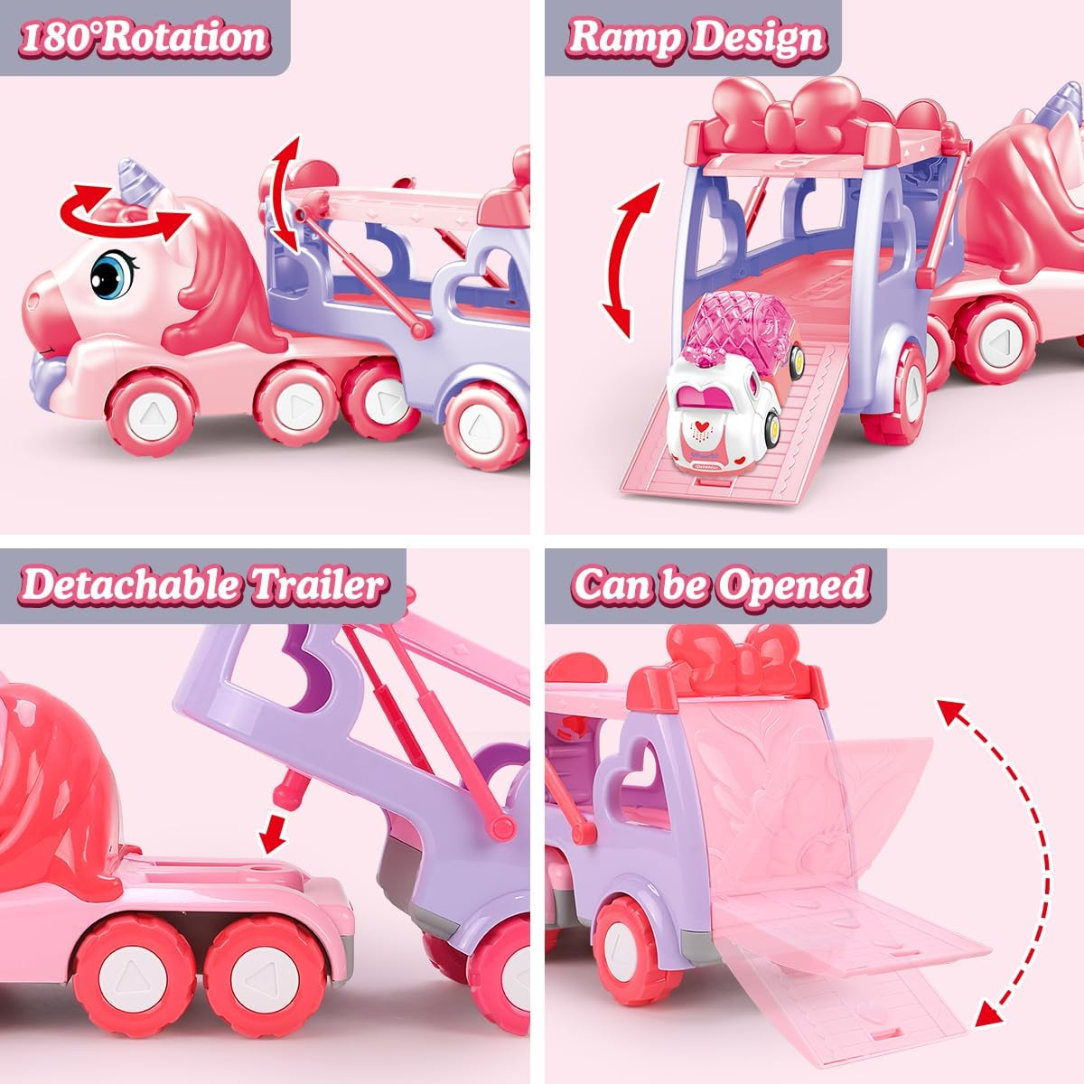 Unicorn Carrier Truck – Magical Toy Vehicle with Unicorn Figures, Safe for Ages 1+