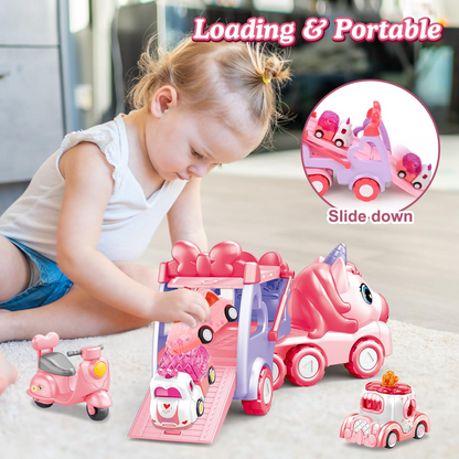 Unicorn Carrier Truck – Magical Toy Vehicle with Unicorn Figures, Safe for Ages 1+