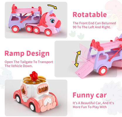 Unicorn Carrier Truck – Magical Toy Vehicle with Unicorn Figures, Safe for Ages 1+