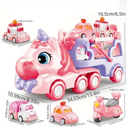 Unicorn Carrier Truck – Magical Toy Vehicle with Unicorn Figures, Safe for Ages 1+