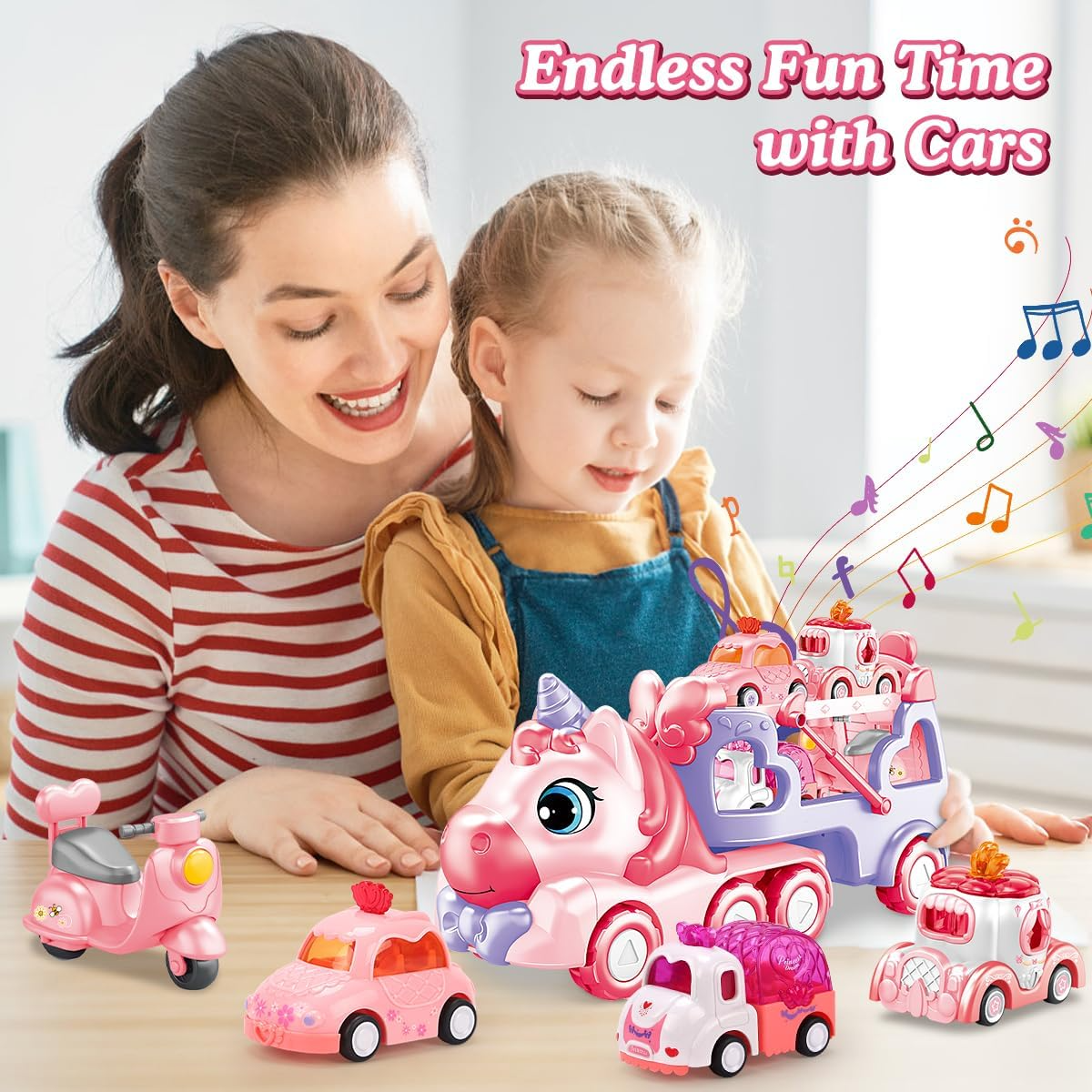 Unicorn Carrier Truck – Magical Toy Vehicle with Unicorn Figures, Safe for Ages 1+