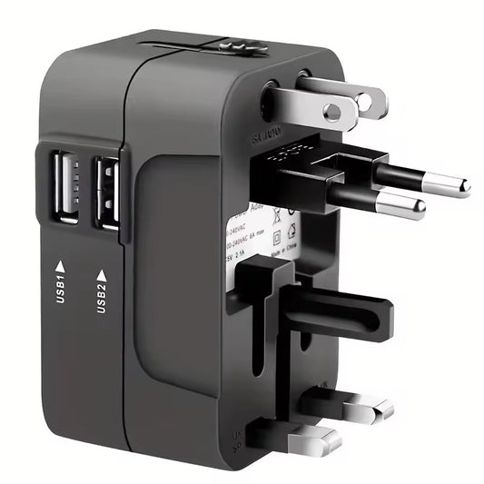 Universal Travel Adapter with USB Ports, Overload Protection, Multistandard Socket Outlet