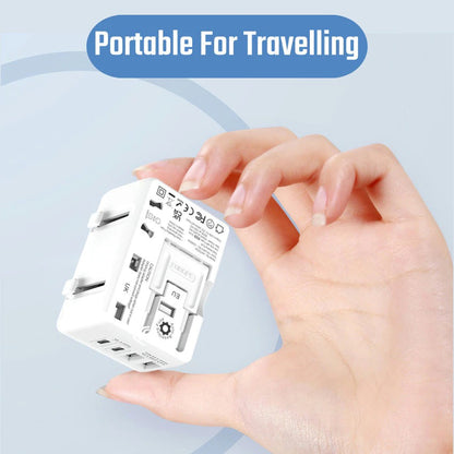 Universal Travel Adapter with USB Ports, Overload Protection, Multistandard Socket Outlet
