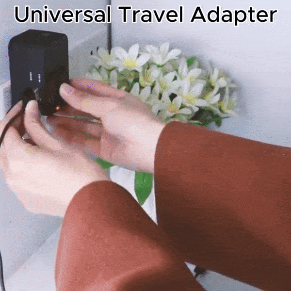 Universal Travel Adapter with USB Ports, Overload Protection, Multistandard Socket Outlet