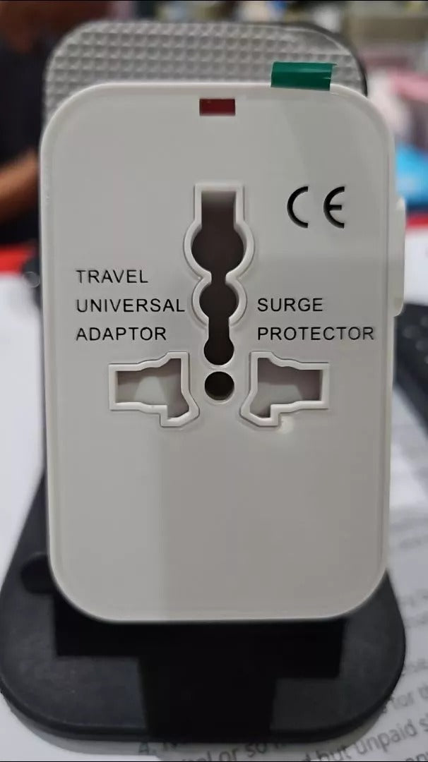 Universal Travel Adapter with USB Ports, Overload Protection, Multistandard Socket Outlet