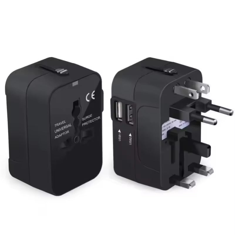 Universal Travel Adapter with USB Ports, Overload Protection, Multistandard Socket Outlet