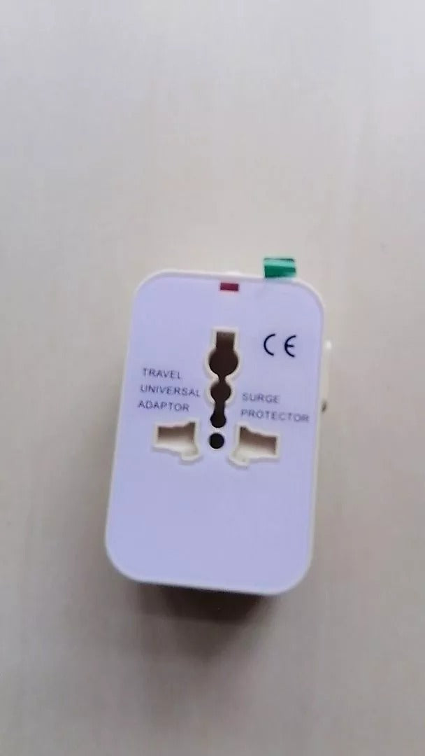 Universal Travel Adapter with USB Ports, Overload Protection, Multistandard Socket Outlet