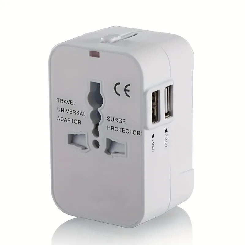 Universal Travel Adapter with USB Ports, Overload Protection, Multistandard Socket Outlet