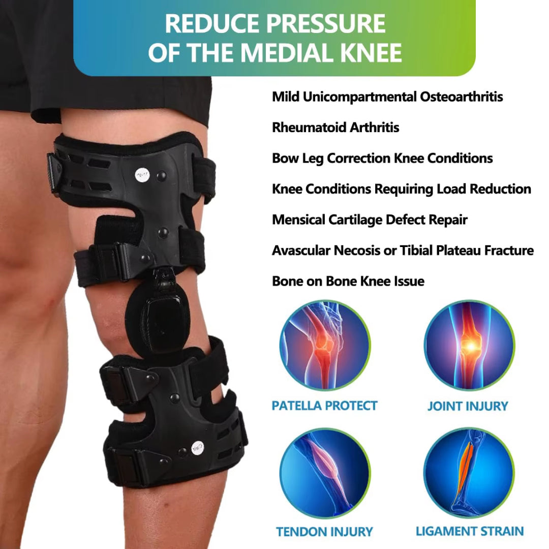 Unloader Knee Support Brace with Medial and Lateral Support Helps Stabilize the Joint