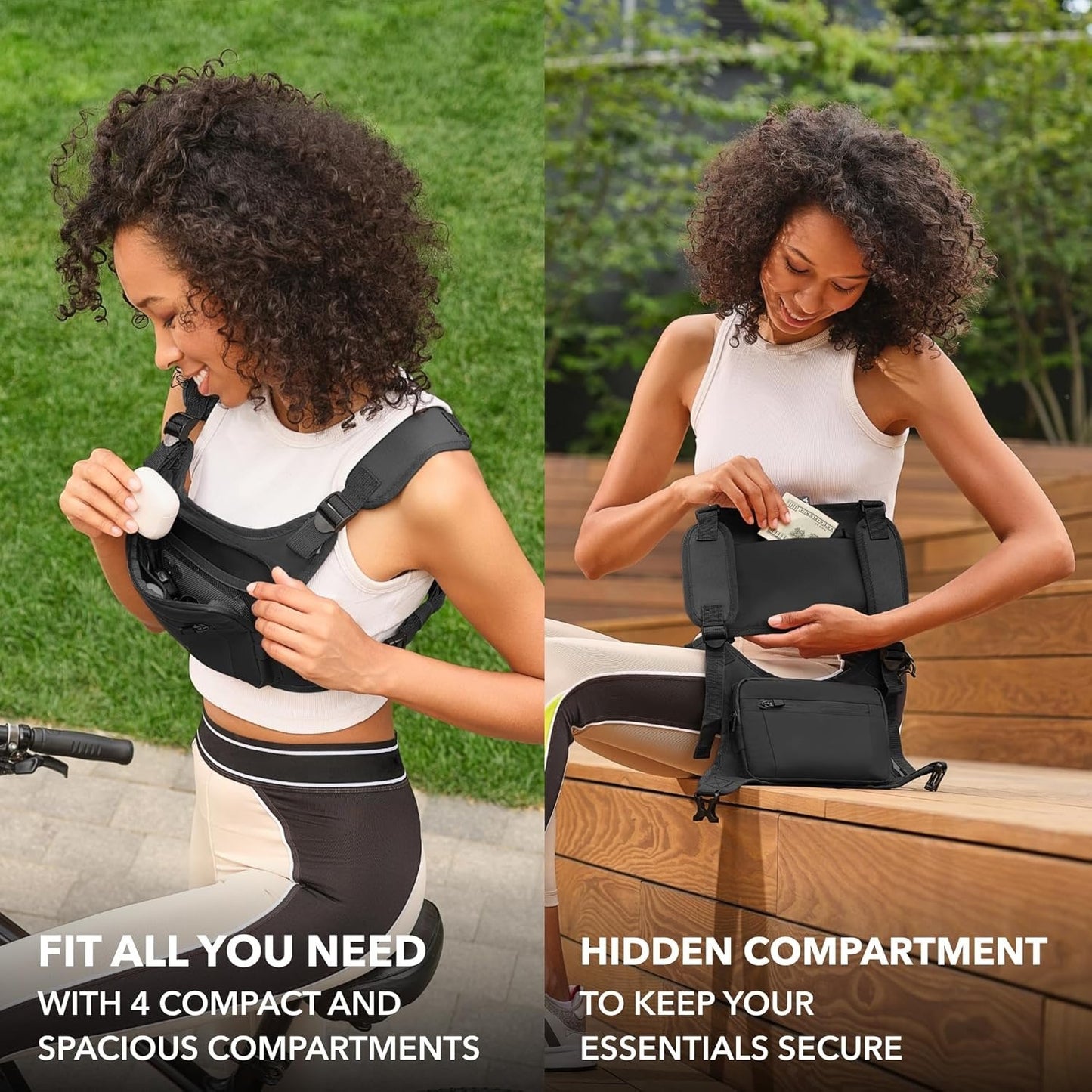 Urban Men Ergonomic Chest Bag with Multi Pockets, Secure Fit, Earphone Port, and Adjustable Strap